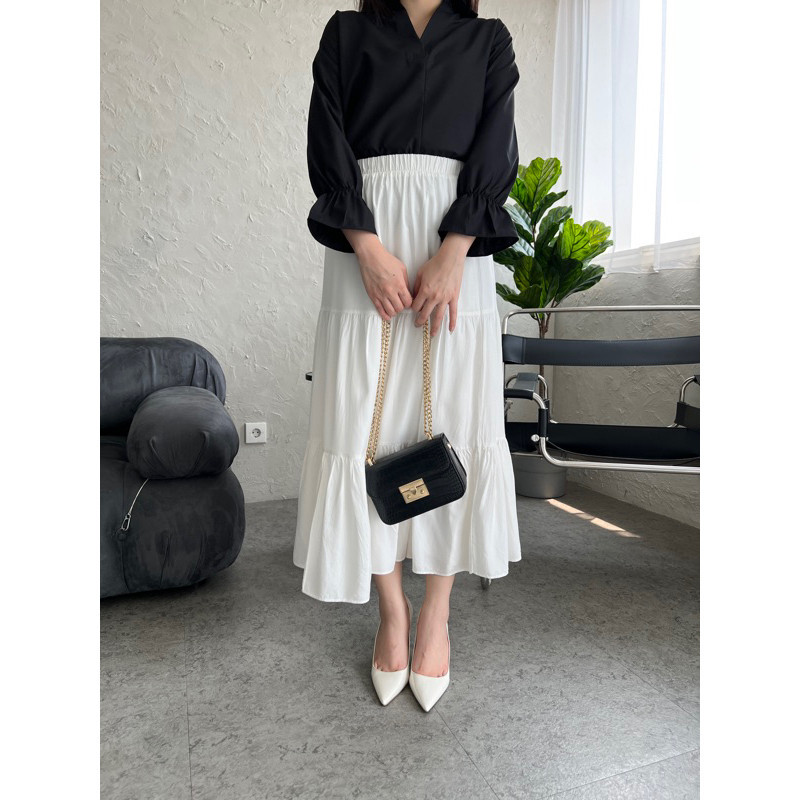 Jual Ekouaer Helen Ruffle Skirt ,Rok Korean Style,Rok Plisket Premium ...