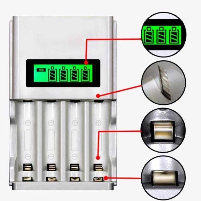 Chargeur de Piles Rechargeables AA AAA avec Écran LCD – 8