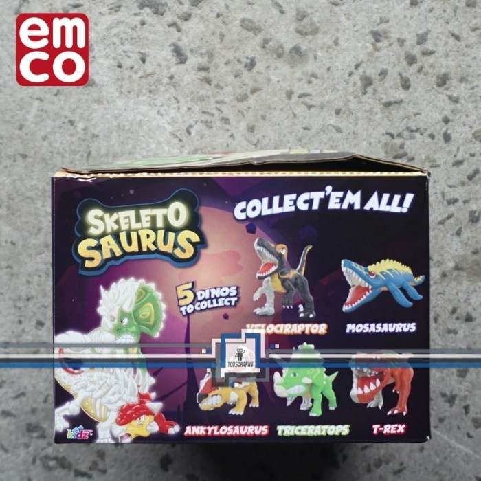 Jual emco skeleto saurus skeletosaurus glow in dark fossil dino mighty ...