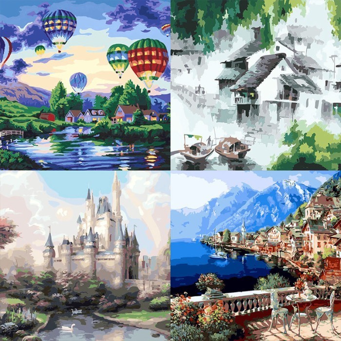Jual Ais Canvas Paint By Number Kit Digital Oil Painting Diy 40 X 50 ...