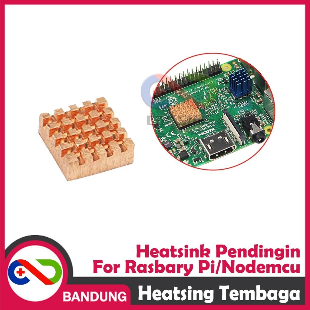 Jual HEATSINK RASPBERRY PI PLUS ADHESIVE THERMAL PAD COPPER 14X12X5.5MM ...