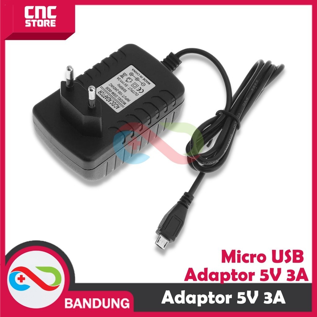 Jual ADAPTOR 5V 3A MICRO USB 5V3A FOR RASPBERRY ESP8266 ESP32 | Shopee ...