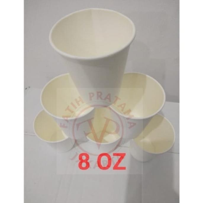 Jual [Baru] Paper Cup 8 Oz Tebal 1 Dus 1000 Pcs - Putih Polos Bsm ...