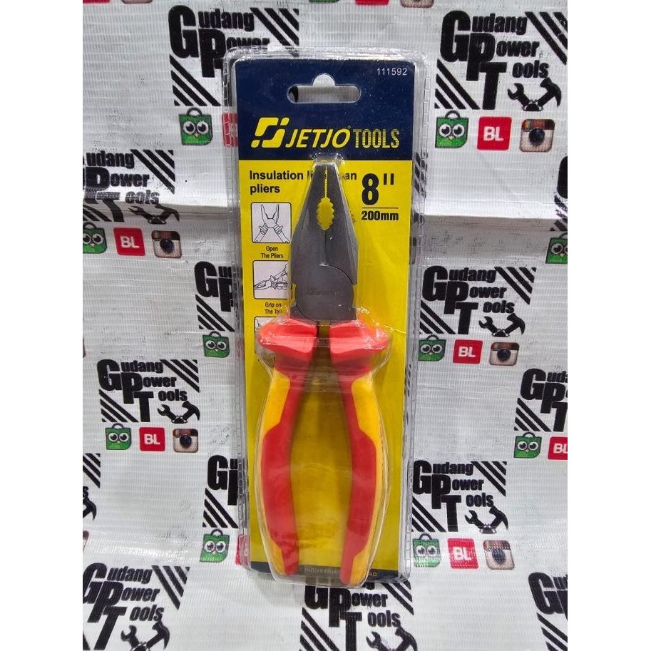 Jual Tang Kombinasi Listrik 7'' JETJO Insulation Linesman Pliers ...