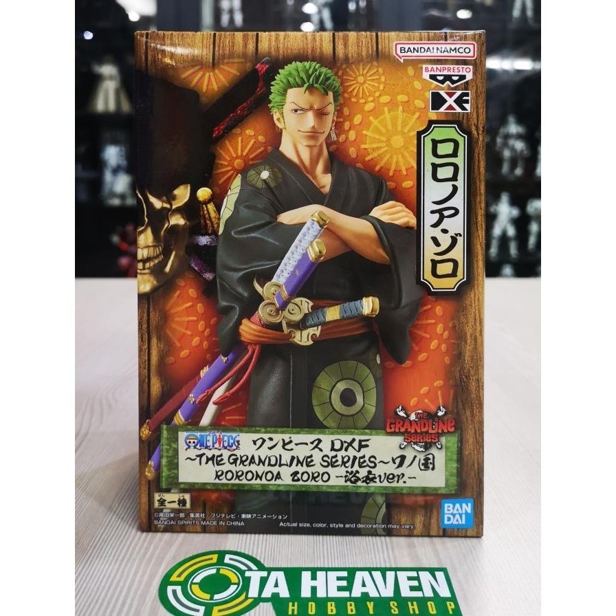 Banpresto Action Figure Roronoa Zoro One Piece - DXF Grandline Series, Yukata Version, 17 Cm, PVC, Collezione Ufficiale