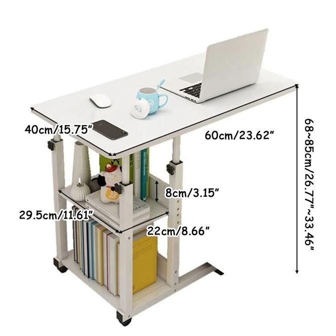 Jual BEBAS ONGKIR - Meja Rak Belajar Laptop Baca Adjustable Roda Makan ...