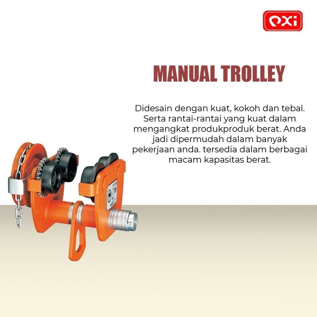 Jual Manual Trolly + Rantai 3 Ton / Manual Geared Trolley / Gear ...