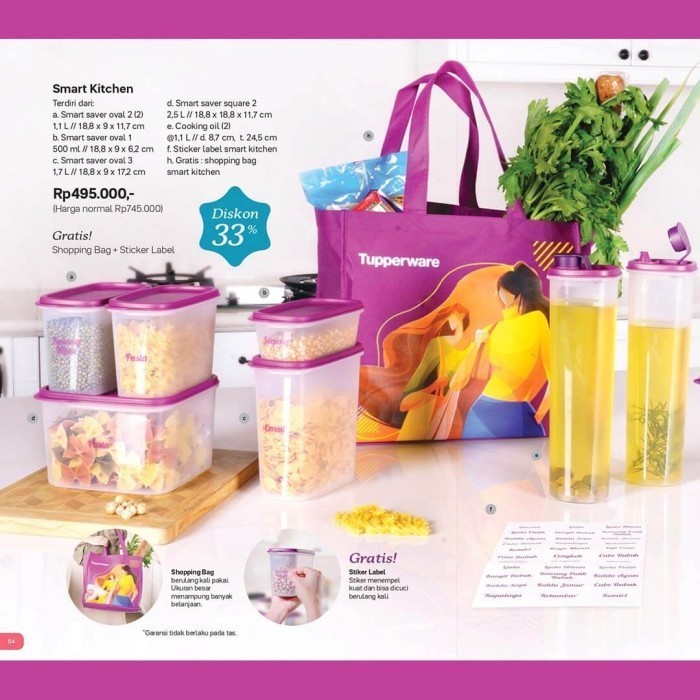 Jual Tupperware Smart Kitchen Smart Saver Oval And Square Set 9Pcs ...