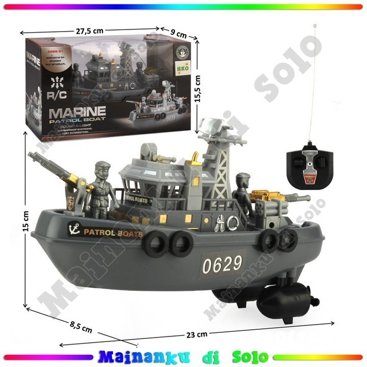 Jual [Mainanku] Remot Control Kapal Marine Patrol Boat 4 Chanel Mainan ...