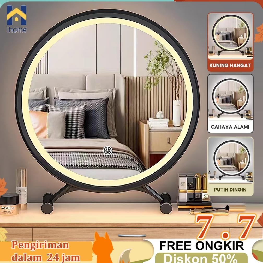 Jual Cermin Rias LED Dengan Touchscreen Cermin Rias Bulat 40CM Cermin ...