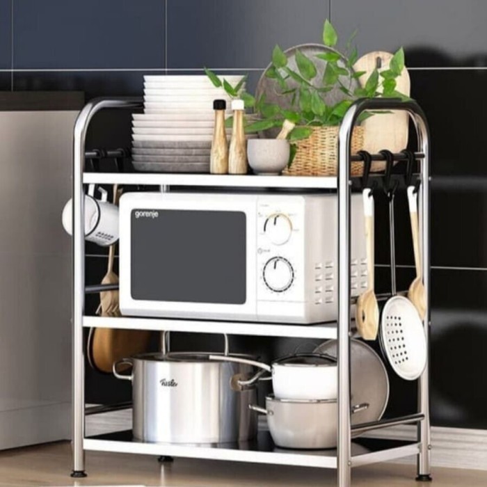 Jual Rak Besi Dapur Bumbu Organizer Rice Cooker Meja Oven Microwave ...