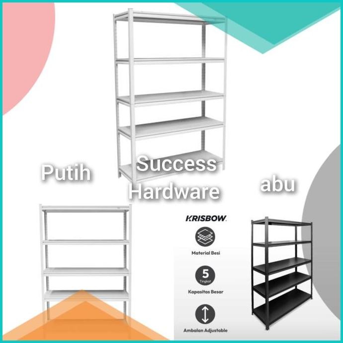Jual KRISBOW RAK BESI 5 TINGKAT 120X45X183 CM/SHELVING STEEL 5 TIER ...