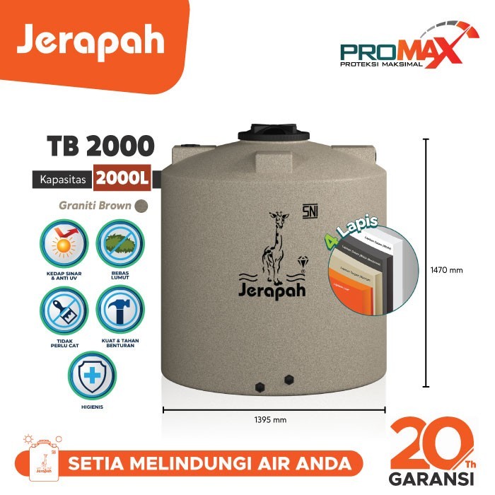 Jual Tangki Air Jerapah Promax TB 2000 (2000 Liter) | Shopee Indonesia