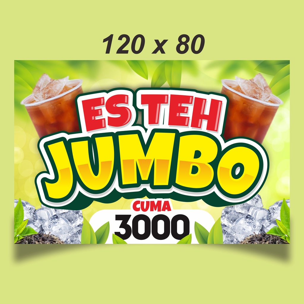 Jual SPANDUK MMT BANNER ES TEH JUMBO MURAH MERIAH DESAIN KEKINIAN
