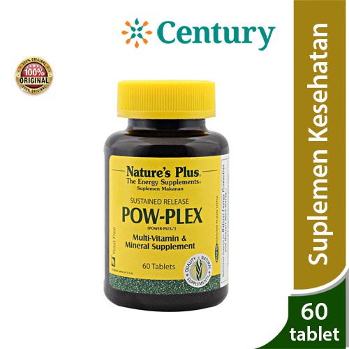 Jual Nature's Plus Pow Plex 60 Kapsul/Multivitamin/Vitamin C A D E/Daya ...