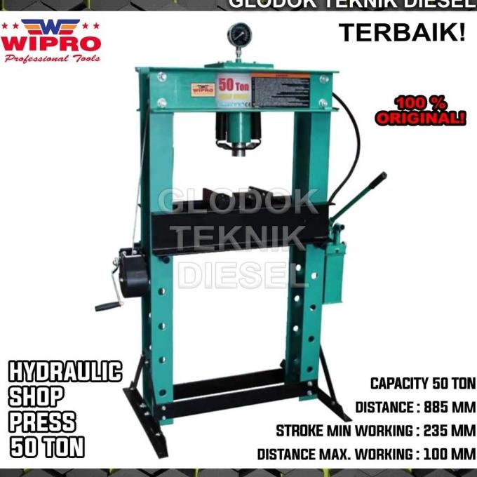 Jual Wipro Hydraulic Shop Press 50 Ton Mesin Alat Hidrolik Pres ...