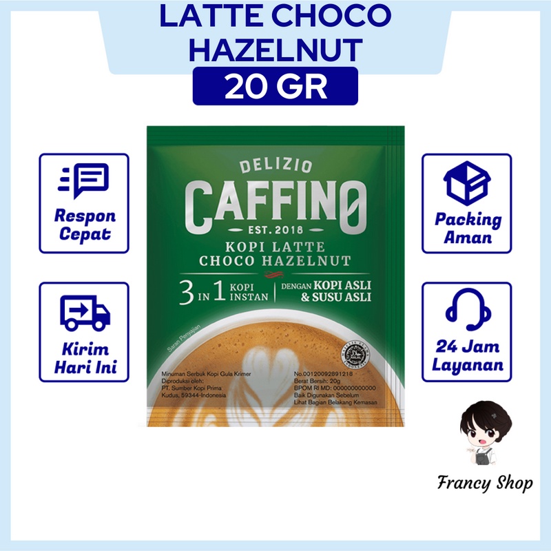 Jual Kopi Delizio Caffino Kopi Latte Choco Hazelnut Sachet 20 gr