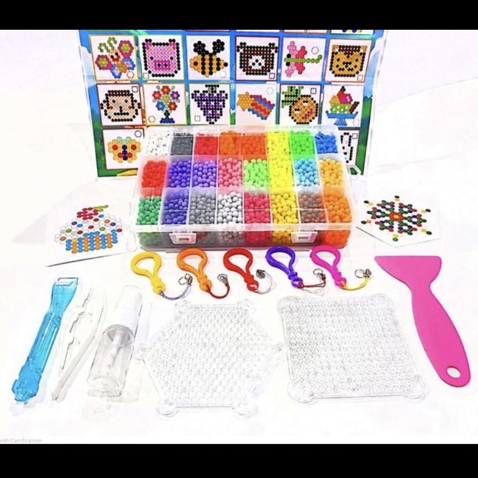 Jual Complete Set Beads Puzzle 6000Pcs / Mainan Anak Mirip Aquabeads