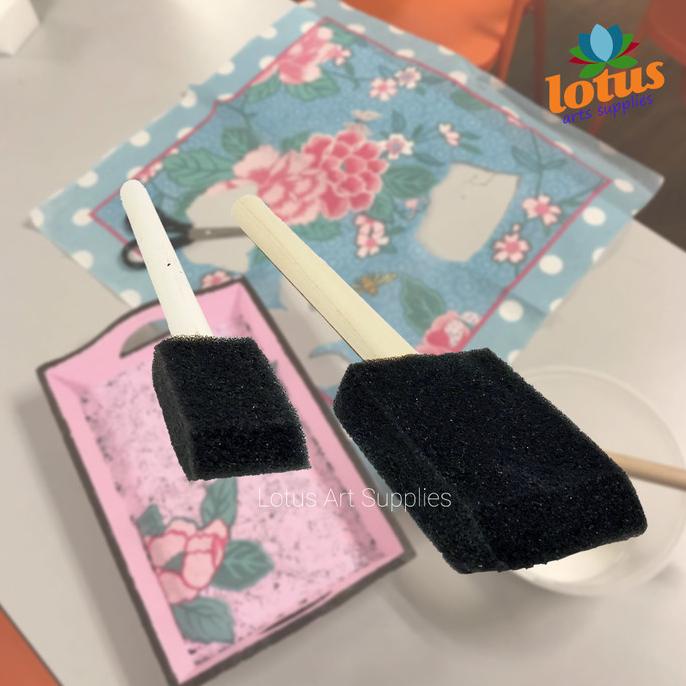 Jual Sponge Foam Brush Decoupage / Kuas Spons Kotak Set 2 ( 1" & 2