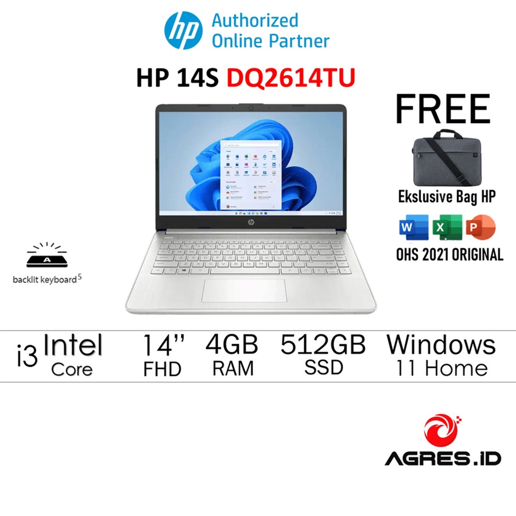 Jual Cicilan Murah Laptop Hp 14s Dq2614tu Dq5115tu Intel I3 1115g4 8gb512ssd W11ohs 7385