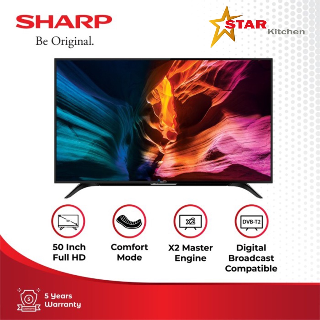 Jual Sharp LED TV LED TV 2K NEW EASYSMART 2T-C50DF1i Black 50 inch ...