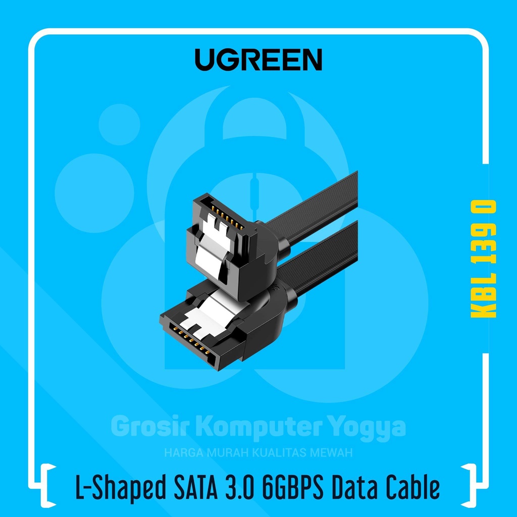 Jual Ugreen LShaped SATA 3.0 6GBPS HDD SSD Data Cable Kabel SATA