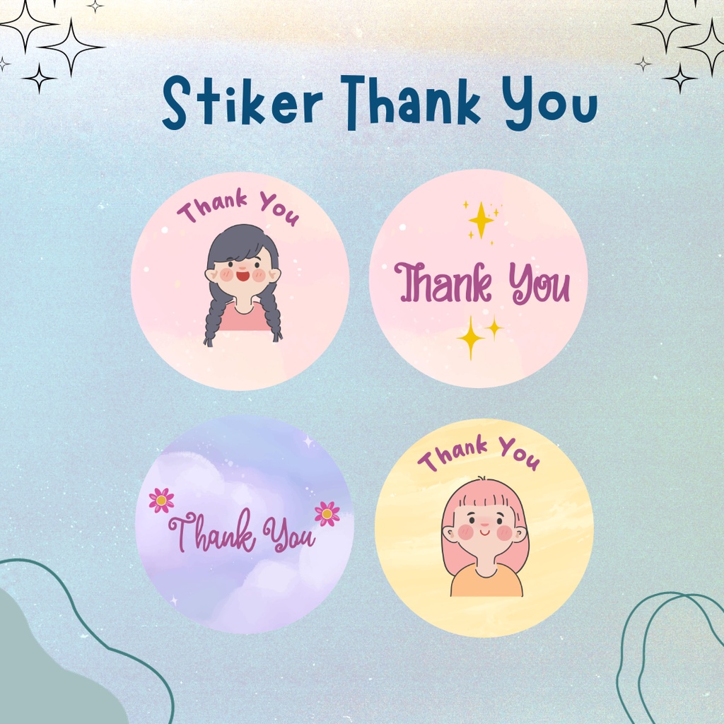 Jual Stiker Thank You Estetik | Stiker Thank You Custom | Stiker Segel ...