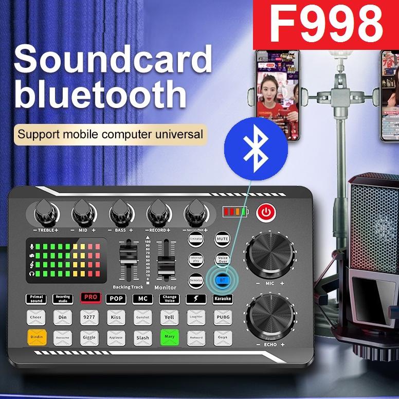 Jual Terbaik F998 Soundcard Sound Card Microphone Audio Broadcast