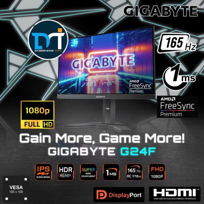 Jual Gigabyte G24F EK 23.8 Inch - FHD IPS 165Hz 1ms HDR FreeSync ...