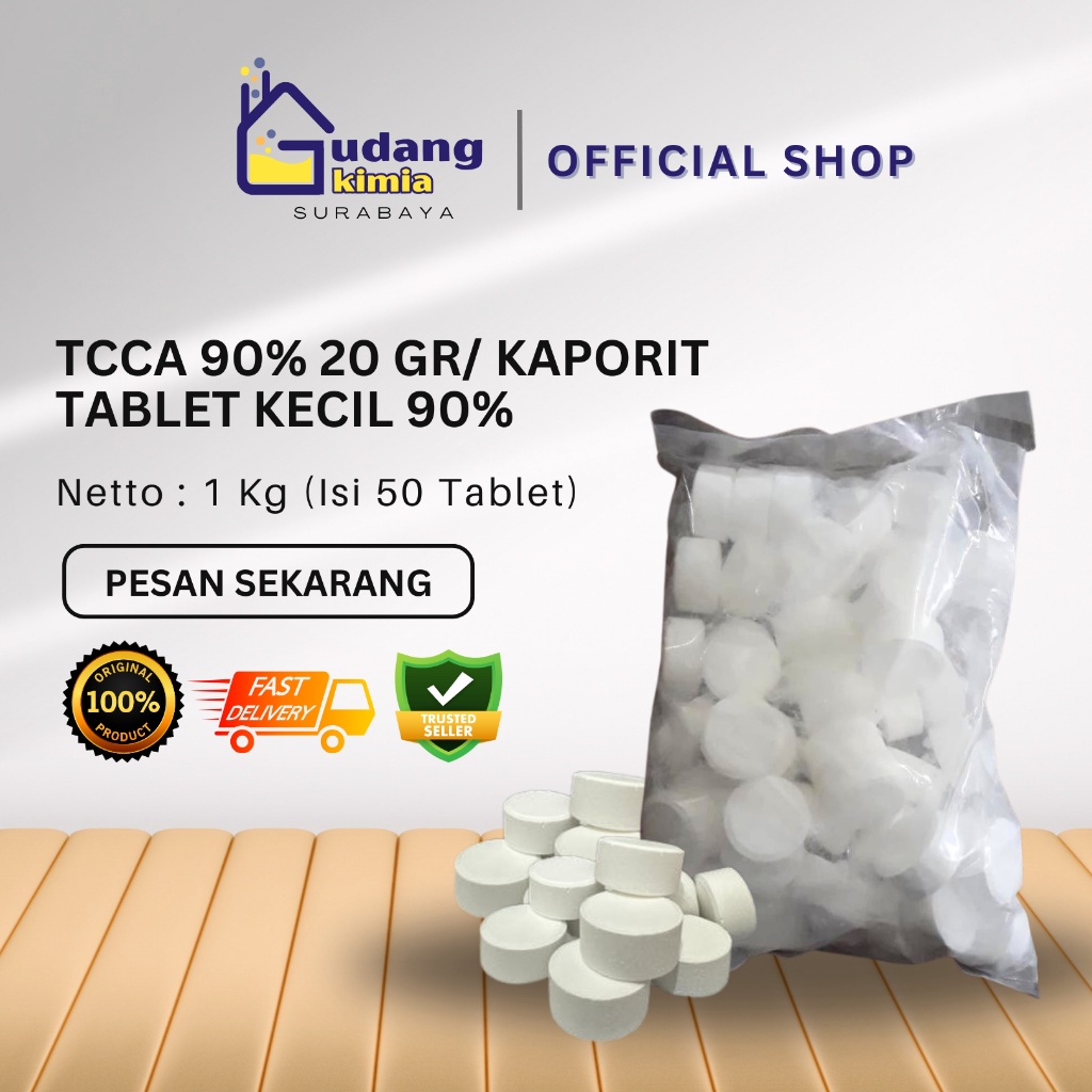 Jual Kaporit Tablet Kecil Tcca 90 Klorin Tablet Kecil 1 Kg