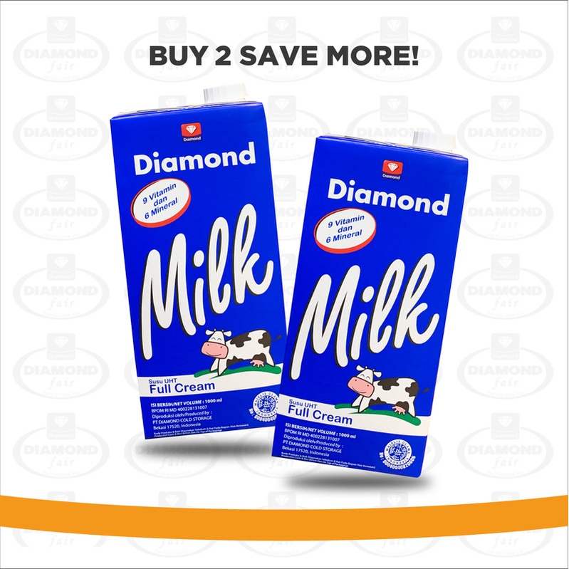 Jual DIAMOND MILK UHT FULL CREAM 1 LT - 2 pcs | Shopee Indonesia