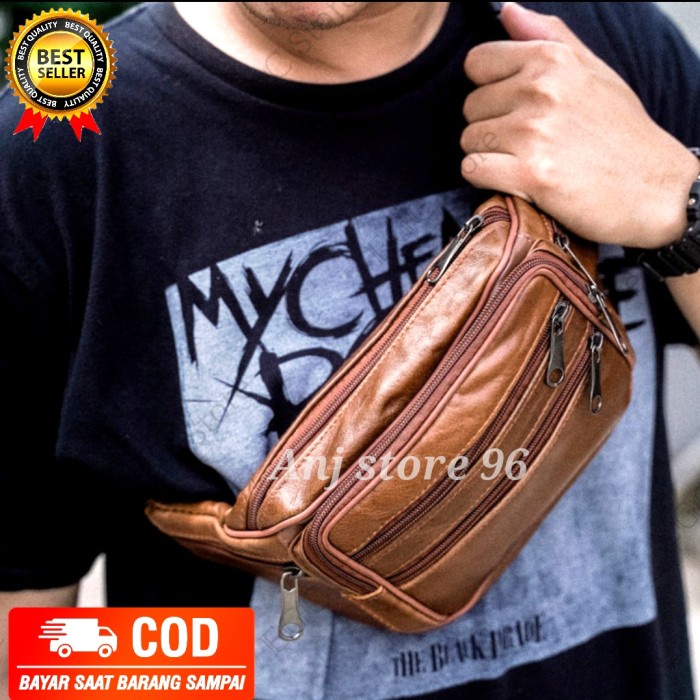 Jual Tas Pinggang Kulit Asli Tas Selempang Kulit Waistbag Kulit Asli Pria Shopee Indonesia