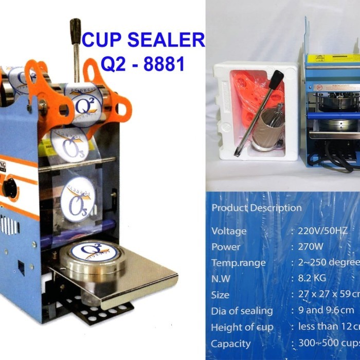 Jual mesin cup sealer q2 pres gelas plastik manual sealing machine q2