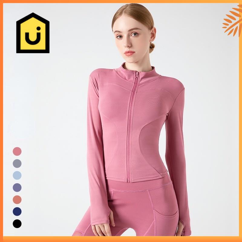 Jual Long Sleeve Sports Jacket Women Zip Fitness Yoga Shirt Winter Warm