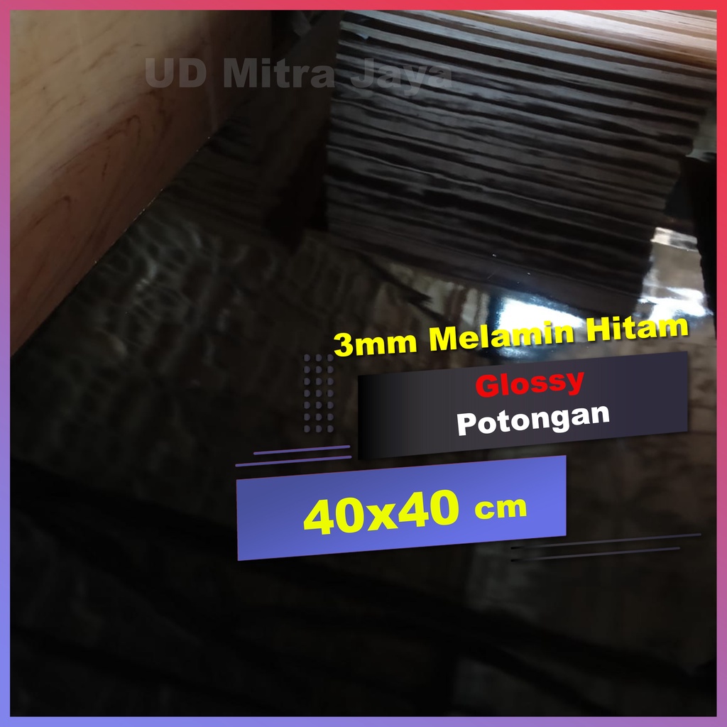 Jual Triplek melamin warna hitam glossy tebal 3mm ukuran 40x40 | Shopee ...