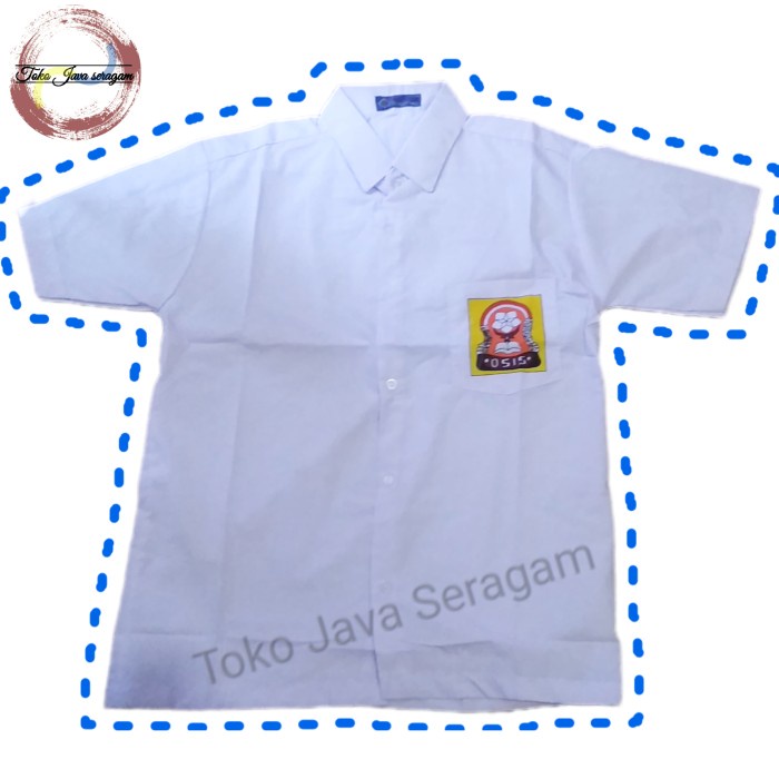 Jual Baju Seragam Sekolah Smp Mts Kemeja Putih Lengan Pendek Logo Osis