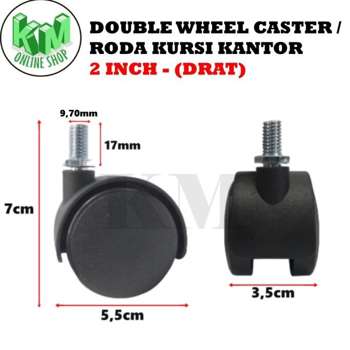 Jual BEST PRODUK Roda Caster Kursi Kantor/ Roda Kastor Kursi Rak 2 INCH ...