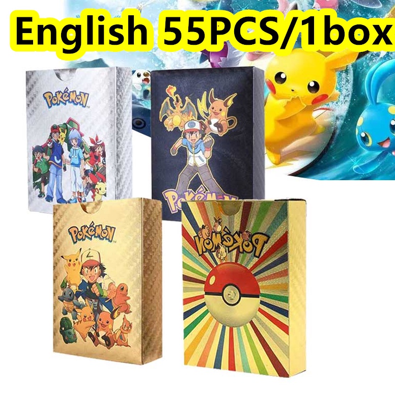 Jual TERLARIS Kartu Pokemon Cards 55PCS 1 box Original Gold Emas Hitam