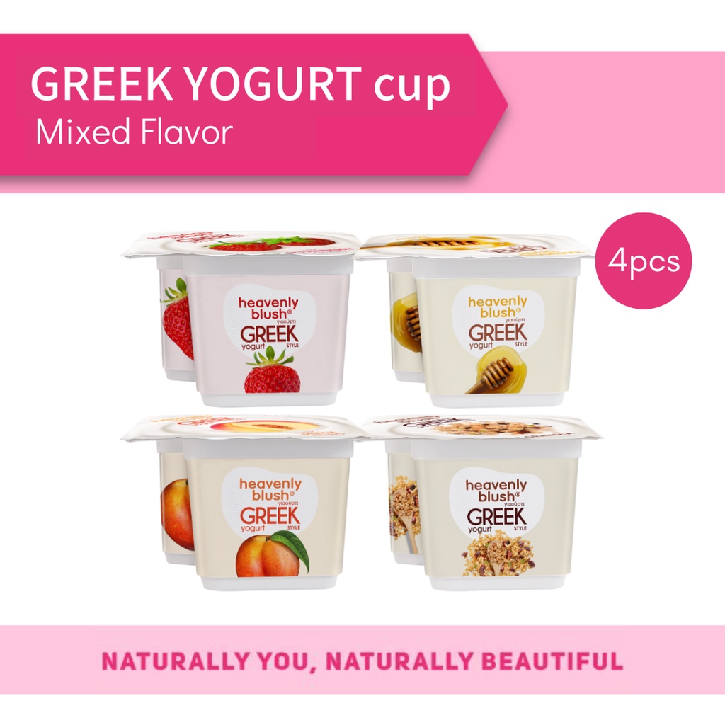 Jual Heavenly Blush Greek Yoghurt Cup Rasa Mixed [100gr x 4 pcs