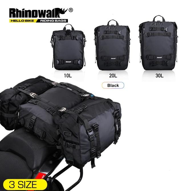 Rhinowalk-bolsa de PVC impermeable para motocicleta, equipaje de gran