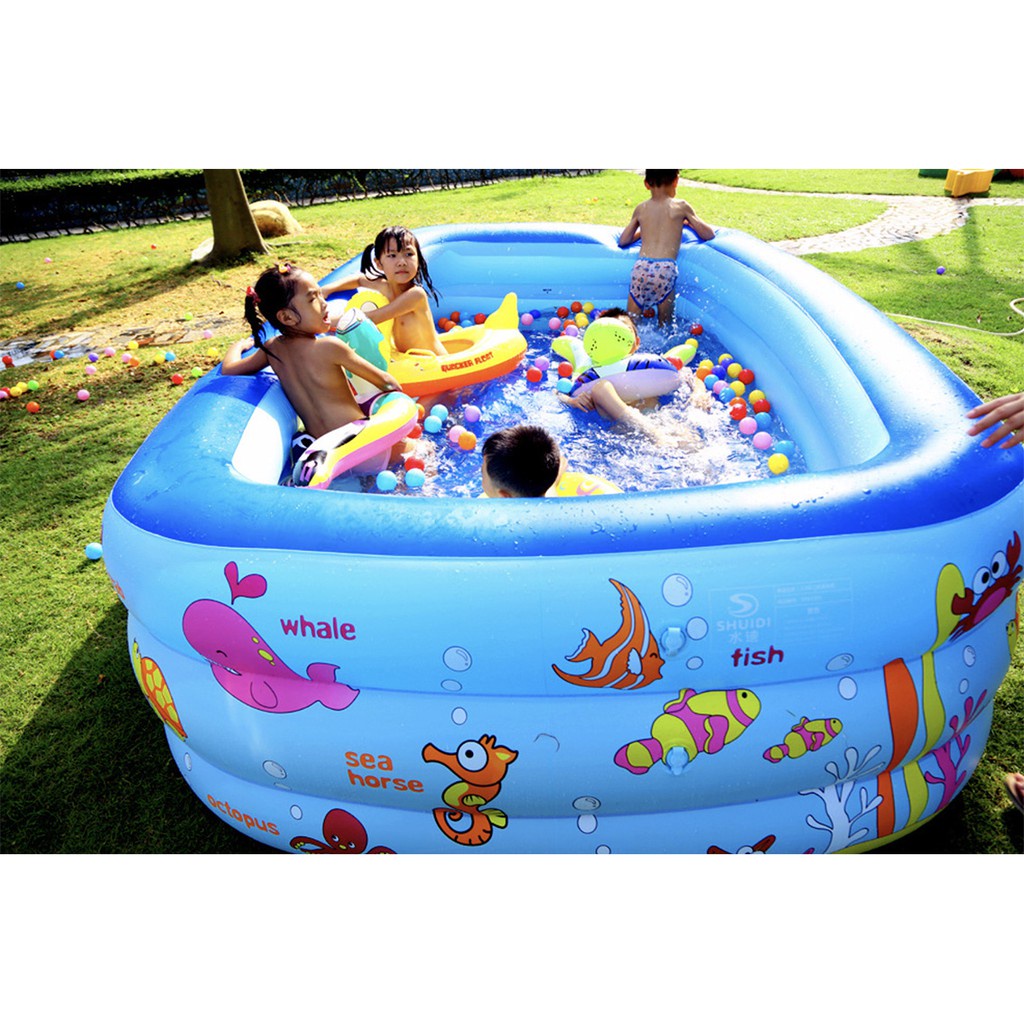 Jual Kolam Renang Karet Pvc Tiup Anak Faly Size 150 & 210 Bonus Pompa ...