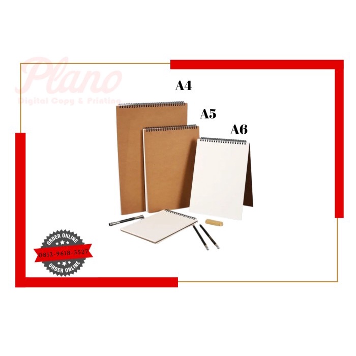 Jual BUKU TULIS SKETSA NOTES JILID SPIRAL KRAFT BISA CUSTOM | Shopee