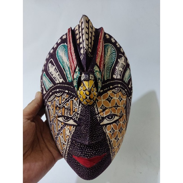 Jual topeng batik kayu merak besar hiasan rumah | Shopee Indonesia