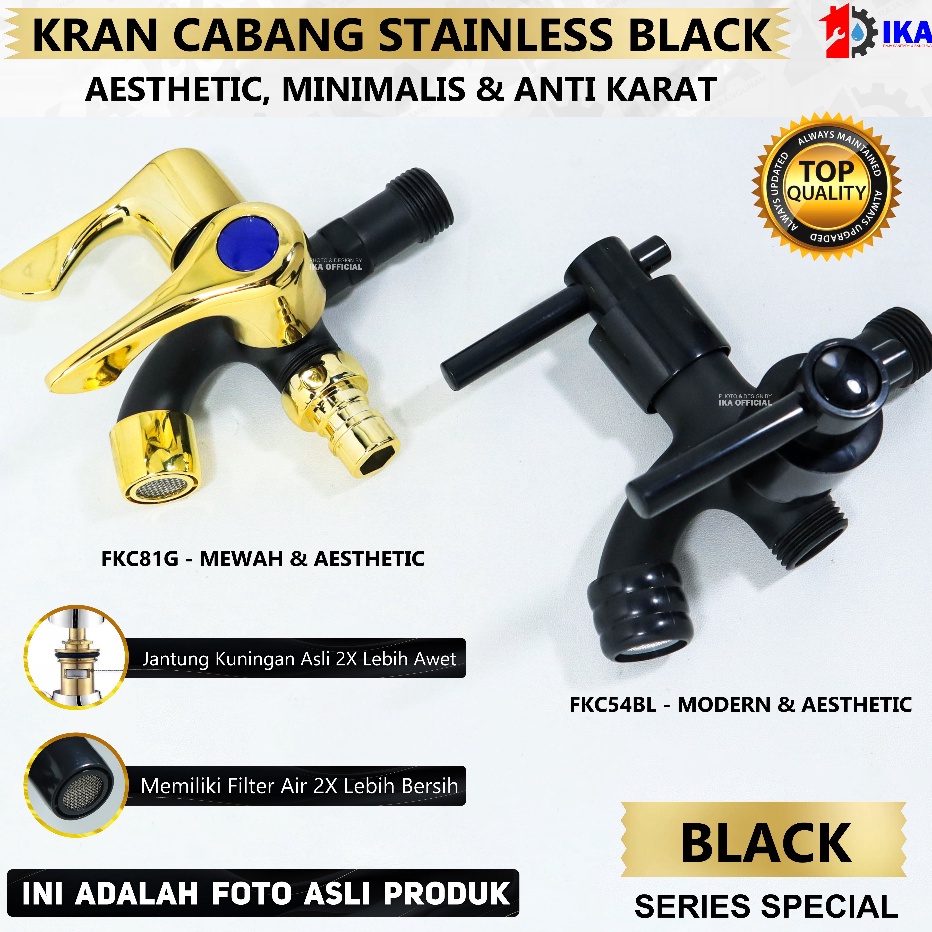 Jual Paling Murah Kran Cabang Shower Hitam Minimalis Murah Keran Air Cabang Double Shower