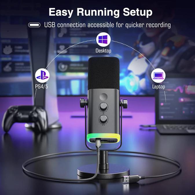 Jual Fifine Ampligame AM8 USB/XLR Dynamic Microphone for Streaming n