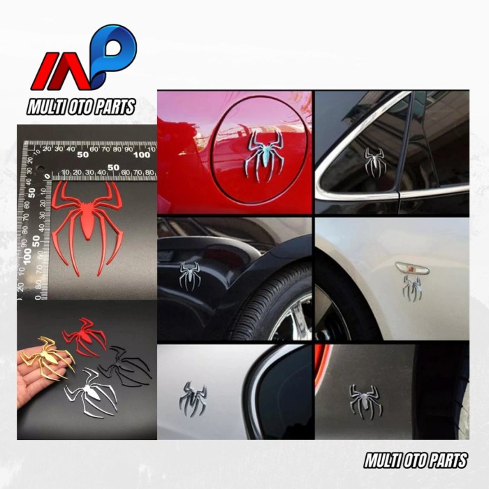 Jual Sticker Emblem Metal 3D Spider Logo Superhero Marvel Spiderman