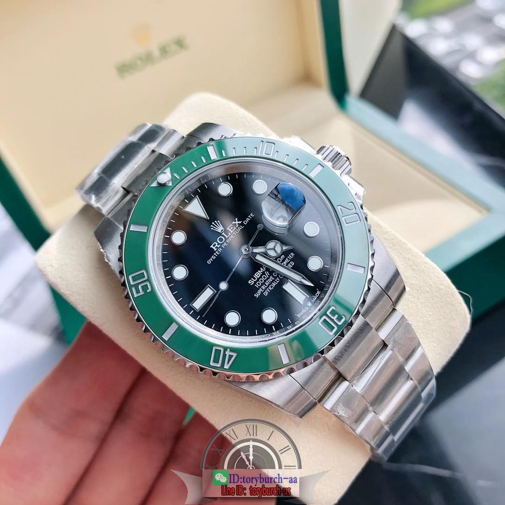 Jual Clean Rolex submariner men's analog watch submersible chrono 3135 ...