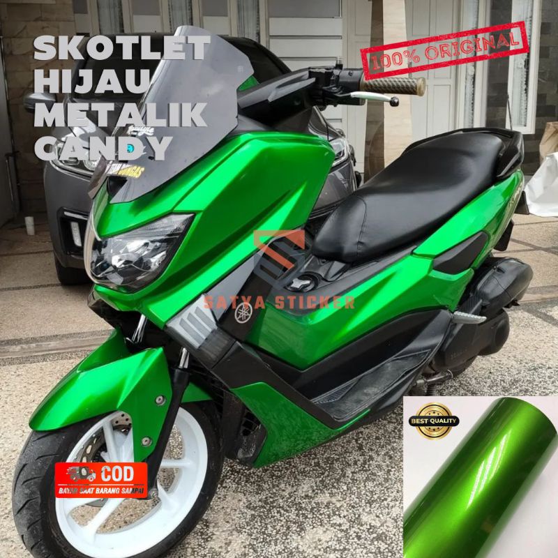 Jual Skotlet Stiker Motor Hijau Metalik Candy Scotlite Green Mettalik