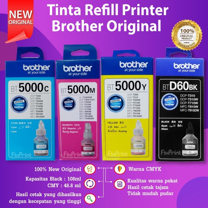 Jual Tinta Brother D60 Bt5000 Lc3617 Lc462 Lc583 Original Ori Hitam ...