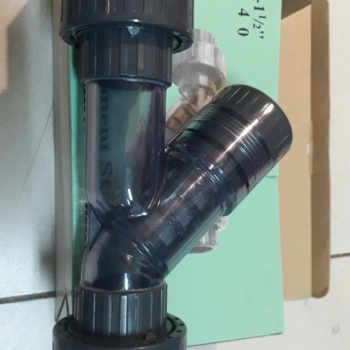 Jual y strainer pvc / y strainer pvc bening 1 1/2" inch Shopee Indonesia